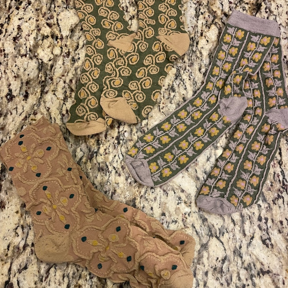 Floral Patterned Socks Set Free People Inspired